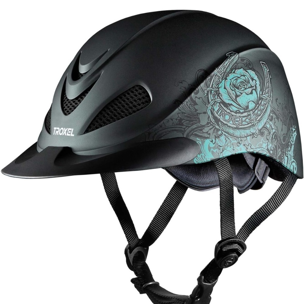 troxel helmet. size small. turquoise rose